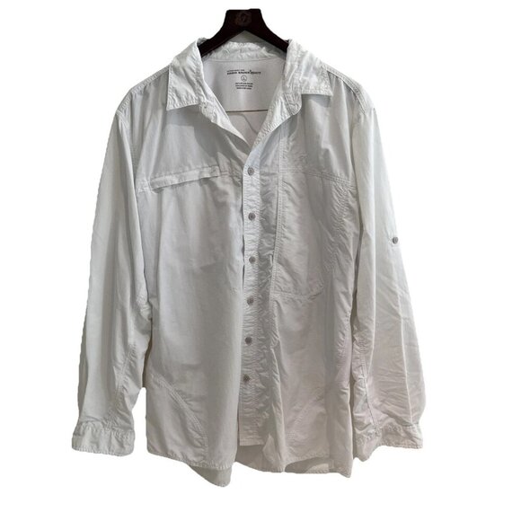 Eddie Bauer UFP long sleeve sport shirt white, Large Tall, outdoor, activewear, - Picture 3 of 16